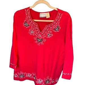 Alfred Dunner size PL ladies top with beautiful design work